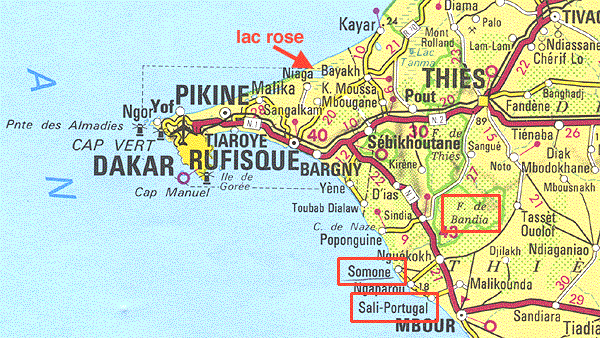 Carte Dakar Saly